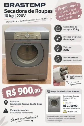 Secadora de roupas 10kg
