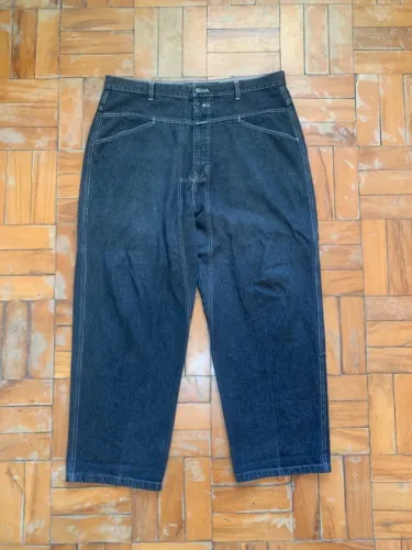 calça jeans preta vintage marithé + françois girbaud baggy