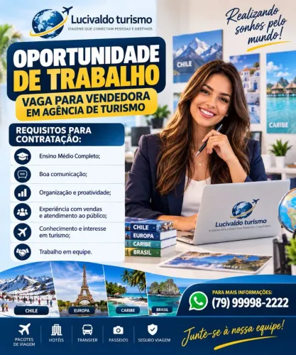 Necessitamos Vendedora para Agencia de turismo