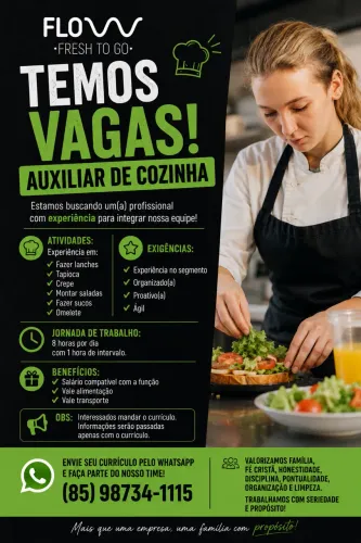 Vaga para auxiliar de cozinha 