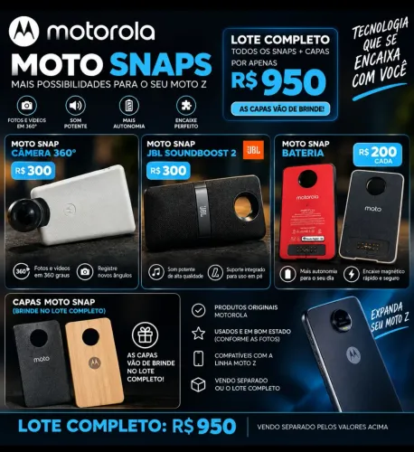 Moto Snaps Originais Motorola - Itens de Colecionador em Perfeito estado