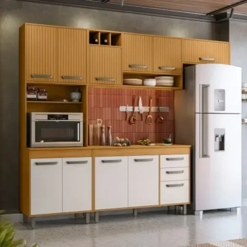 Cozinha Malta Completa com Balcão - Entrega/Montagem Grátis p/Fortaleza - Consultar Região