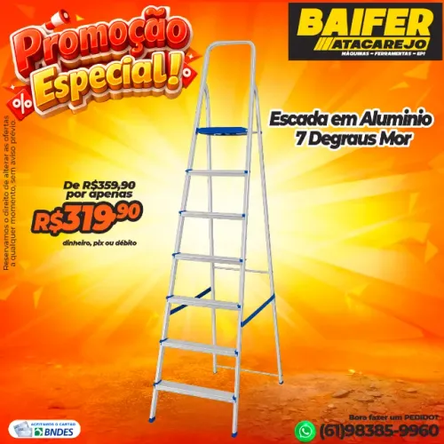 Escada em Aluminio 7 Degraus Mor