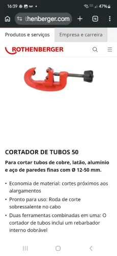 Curvador de tubos rothenberger 12-50mm