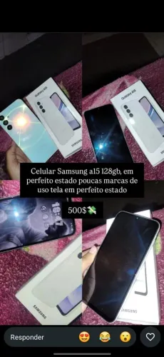 Celular A15 128gb em perfeito estado poucas marcas de uso tela em perfeito estado