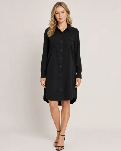 Vestido Chemise Preto Forever 21 - Tamanho P