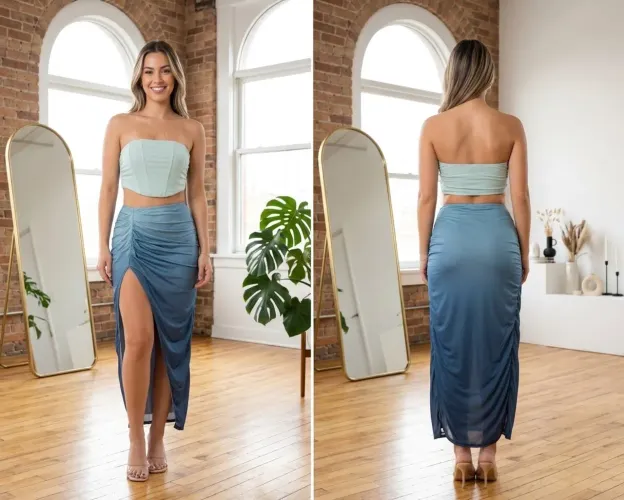 Conjunto em tule azul