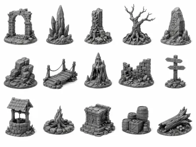 Miniaturas Cenário Fantasia 3D