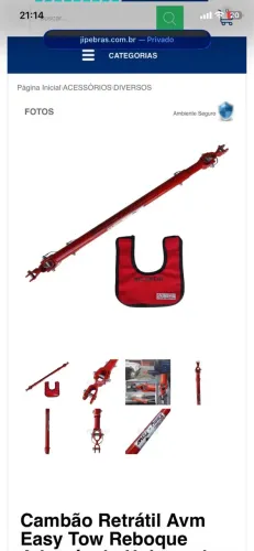Reboque universal RETRÁTIL AVM EASY TOW REBOQUE ADAPTÁVEL
