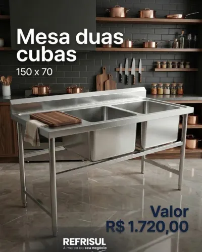 Mesa duas cubas 