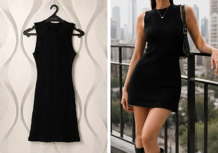 Vestido de Tricô Preto Justinho | Tam. P