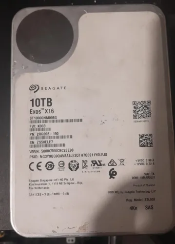 Hd seagate exos x16 10Tb pn: 2rg202-190