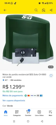 Motor de portão deslizante seg