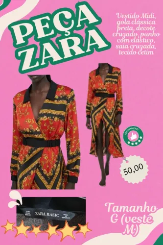 Vestido  Zara - Midi 
