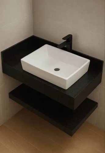 Pia de granito preto São Gabriel