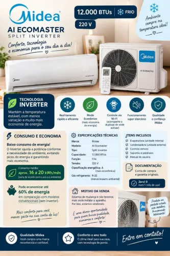 Ar condicionado Inverter Novo