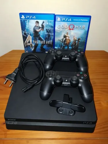 PS4 Slim 2 controles e 2 jogos