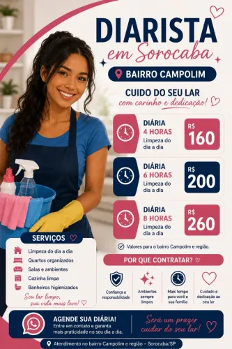 Diarista limpeza residencial