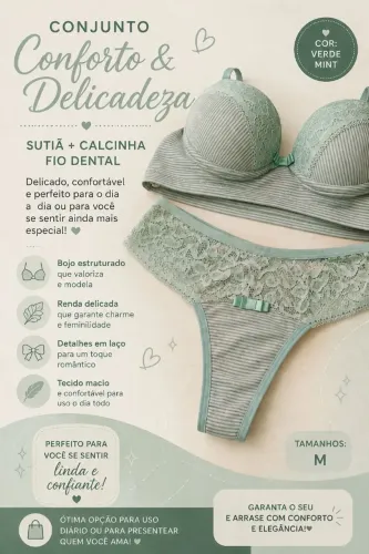 Conjunto Lingerie Cecília