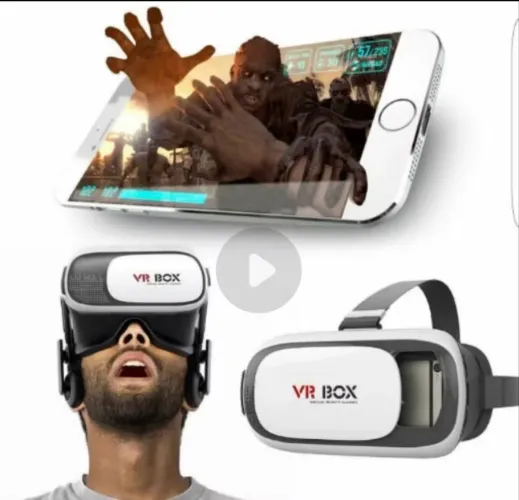 Óculos Vr Box Realidade Virtual 3D Android IOS Controle Bluetooth