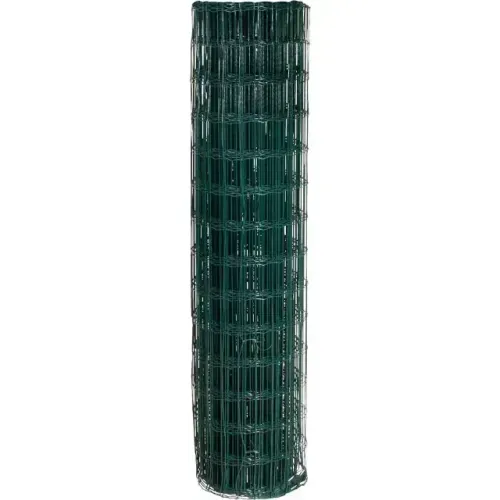 Tela alambrado, verde, malha 10 cm x 5 cm, fio 2,5 mm, com 1,2 m x 25 m