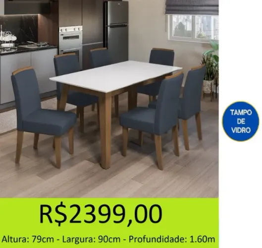 Mesa para sala de jantar - a pronta entrega