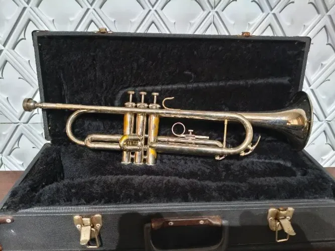 Trompete Weril Sib E373 Niquelado Nacional Original Com Case 