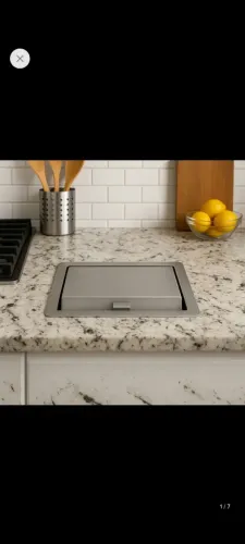 Lixeira Quadrada de Imbutir Inox 304 Não Enferruja 7L