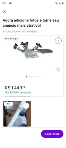 Vendo um Carrossel Estampar Serigrafia Silk Screen com 3 Garras e 1 Berço "NOVO"