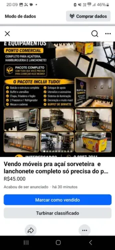 Instalação sorveteira e açaí