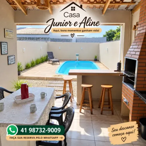 Casa de Praia em Matinhos com Piscina Com Churrasqueira a 300m do Mar