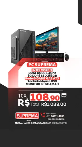 COMPUTADOR COMPLETO AVISTA - INTEL i3 8G SSD 256G MONIT TECL MOUS
