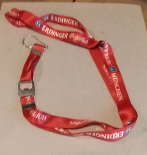 Tirante alça cordão caneca oficial cerveja Erdinger c/ abridor imp Alemanha + alça growler