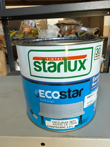 Tinta Starlux Ecostar Preto Esmalte a base de água, lote de 7 balde de 3 L