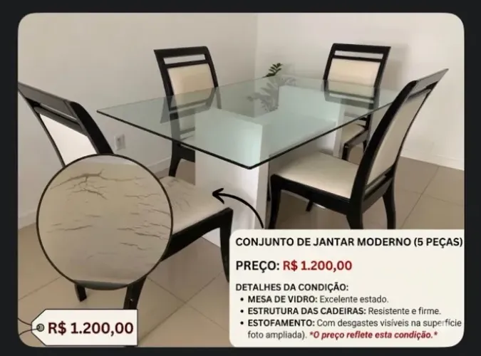 mesa de jantar lar shopping 