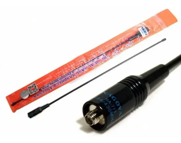 Antena NA-771 para Rádio Baofeng - Frequência Dupla 144/430 MHz, 38cm