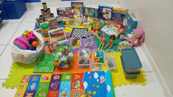 Brinquedos, jogos, quebra cabeça,tudo para atividades pedagógica