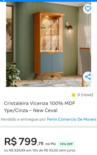 Cristaleira Vicenza - nova - nunca montada