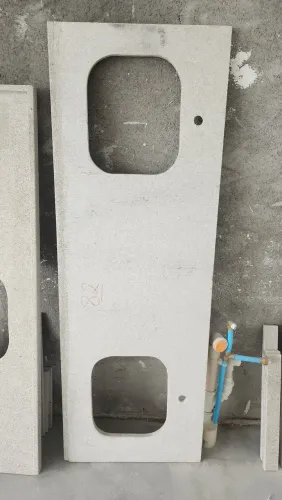 Bancada cozinha cuba dupla granito branco siena com mão francesas de apoio