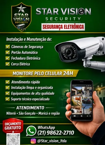 CFTV, câmeras de segurança, automação de portões.