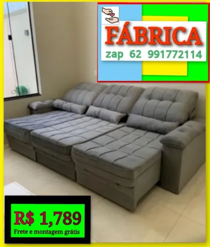 Sofá RETRÁTIL E RECLINÁVEL MORFEU 2.90 LARGURA FRETE E MONTAGEM GRÁTIS
