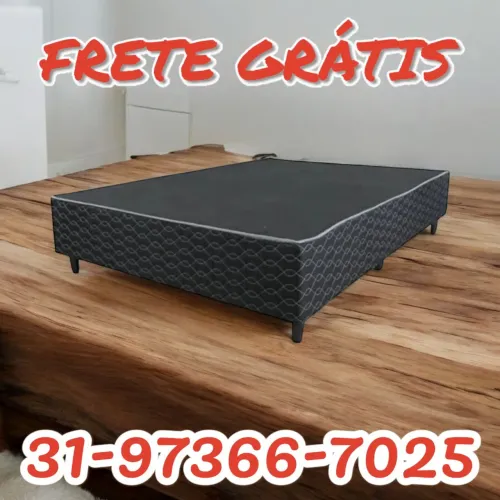 BASE CASAL NOVAS COM ENTREGA GRÁTIS / TECIDO PRETO 