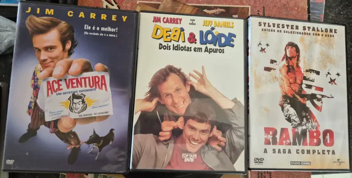 Pacote Nostalgia Rambo (3 filmes) + Debi e Lóide + Ace Ventura
