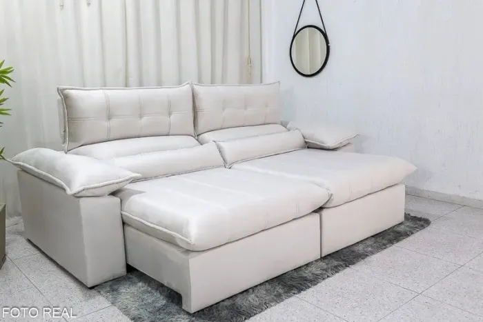 Sofá Retrátil Reclinável 2.50m London Molas Ensacadas rf432