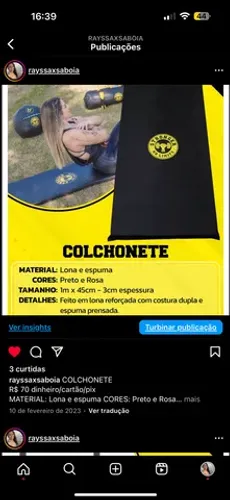 Colchonete para atividade física