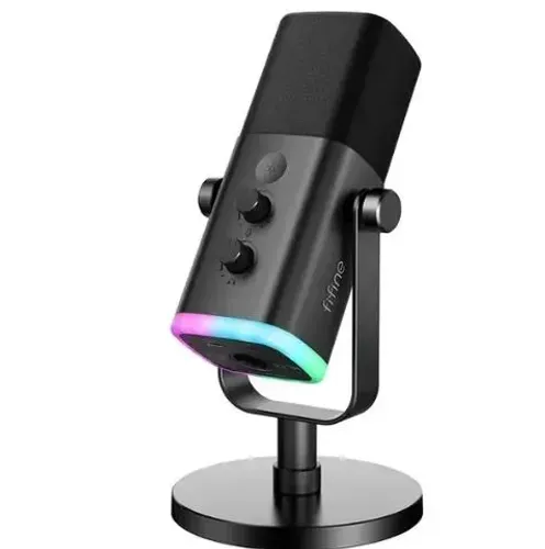 [Novo] Microfone Gamer Fifine Ampligame Am8 Usb Rgb Preto