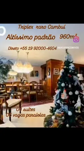 INVESTIDOR/ Triplex raro 960m² Cambuí, Campinas
