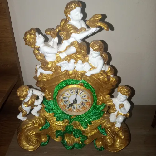 Relógio Decorativo Anjo Dourado