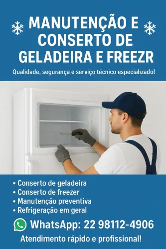 Conserto de geladeiras e fazer em geral