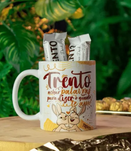 Caneca de Porcelana com Frase Romântica